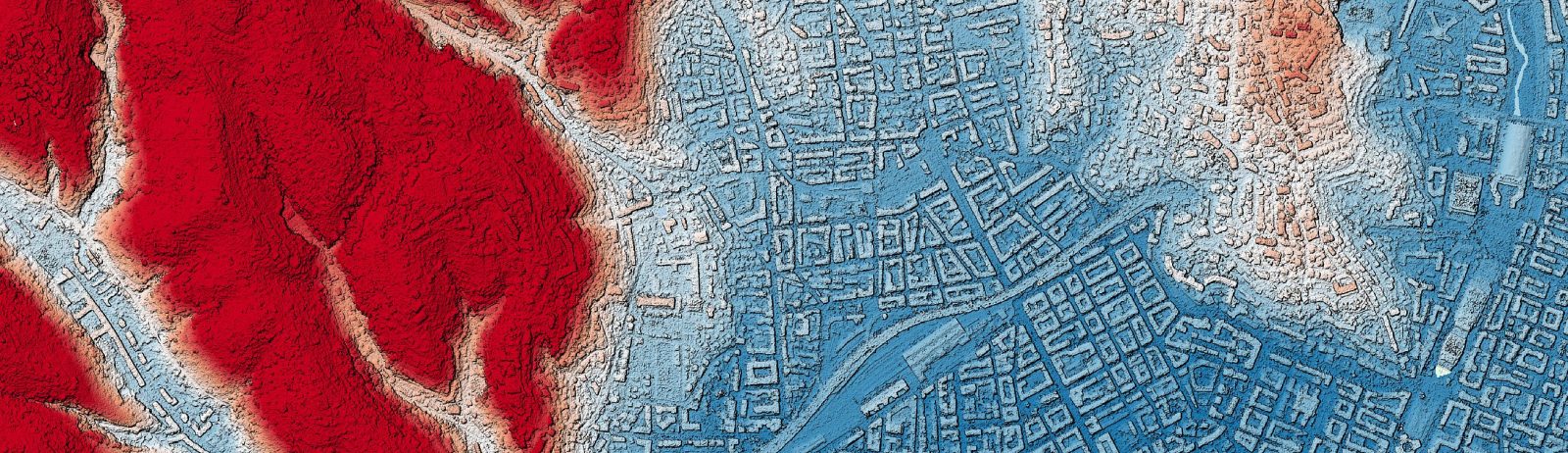 Simulation de modèle numérique de surface (MNS) CO3D sur la ville de Nice. © CNES, 2024
