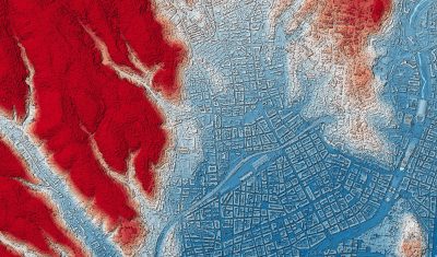 Simulation de modèle numérique de surface (MNS) CO3D sur la ville de Nice. © CNES, 2024