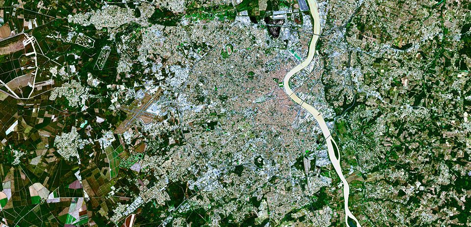 Vue satellite Sentinel-2 de Bordeaux Métropole