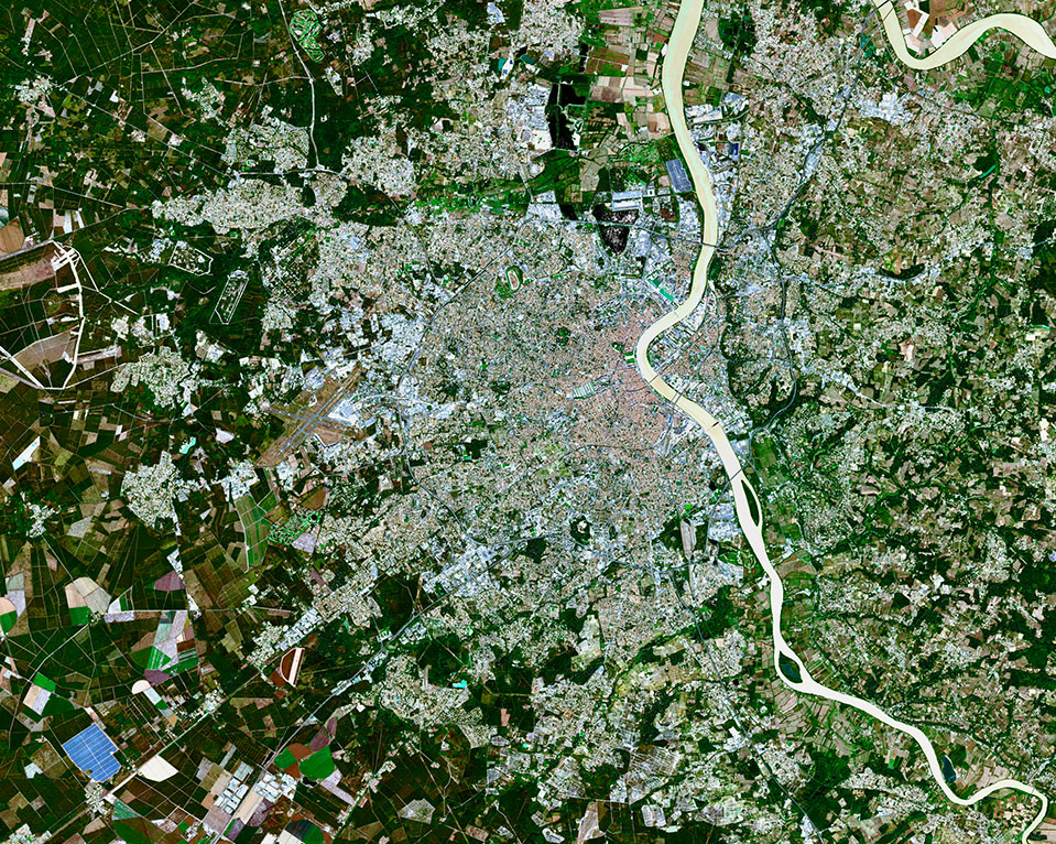 Vue satellite Sentinel-2 de Bordeaux Métropole