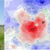 Ilot de chaleur à Rennes : station de mesure in-situ (à gauche) et carte de la température minimale du 4 avril 2022 à droite.